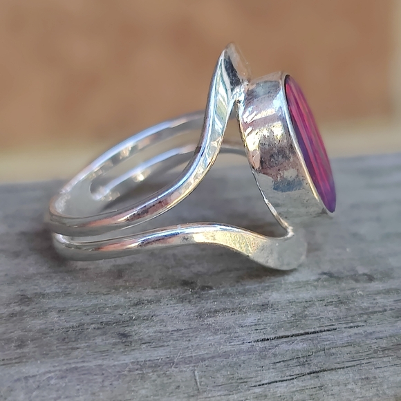Sterling Silver Mexican Opal Ring - Picture 2 of 6